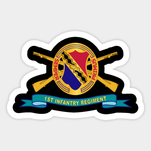 1st Infantry Regiment w Br - Ribbon Sticker